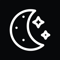 Crescent moon with stars Halloween night vector illustration