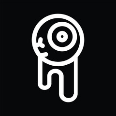 Dripping eyeball Halloween icon vector illustration