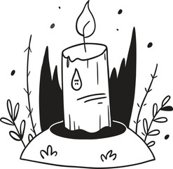 Abstract dark shape with glowing inner structure detail artistic concept isolated on transparent background