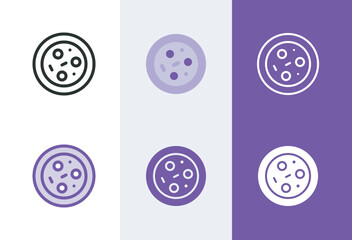 Pizza icon. Italian pizza milk box symbol in 4 styles - solid, outline, flat, duotone.