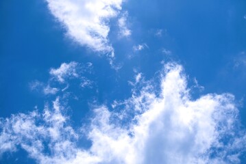 Vast Blue Sky with Wispy White Clouds on a Sunny Day.