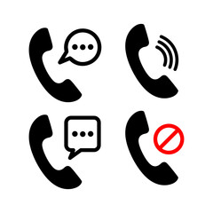 collection of phone icons with notifications