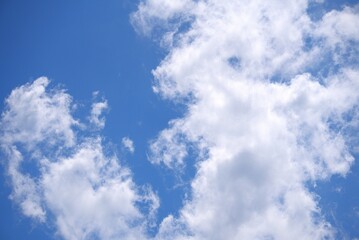 Blue Sky Canvas - A Serene Vista of Clouds and Open Air.