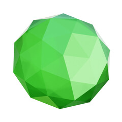 Vibrant green geometric sphere, modern abstract shape