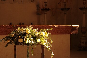 At the altar of Church of Saint Nicolo, Lazise, Veneto, italy