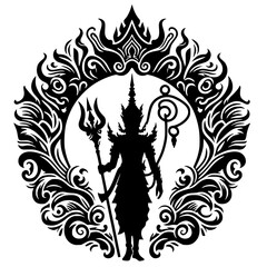 Monkey knight silhouette