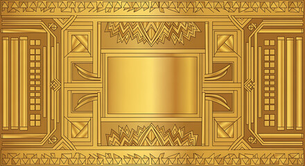 Golden Geometric Pattern Art Deco Style Design