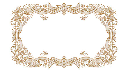 Ornamental Frame with Floral and Hand Elements Design