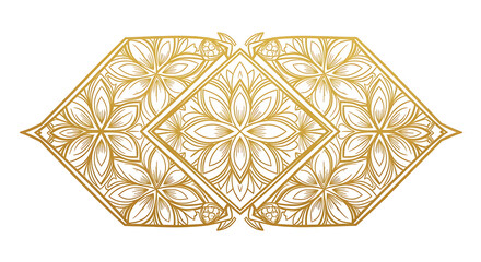 Floral Golden Geometric Ornament Design