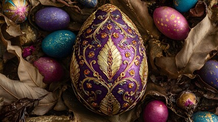 Ornate Easter Eggs with Floral Details