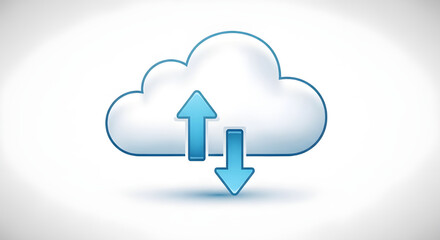 Cloud Computing Data Upload Download Network Storage Icon