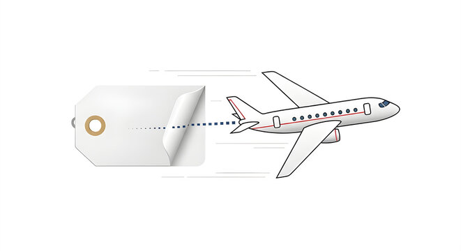 Airplane pulling Blank Label Tag for Air Travel Logistics