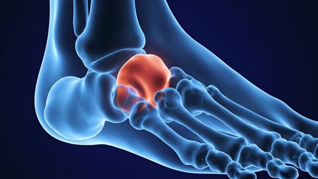 Ankle Joint Anatomy Illustration - Exploring the Talus Bone.