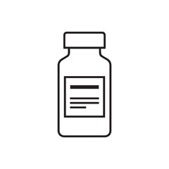 Minimalist medical vial icon outline symbol