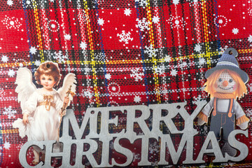 Christmas landscape with gifts and snow. Merry christmas and happy new year . Christmas celebration holiday background