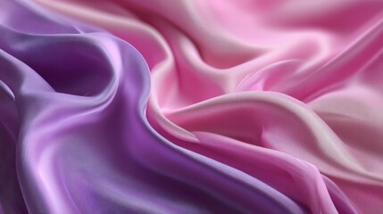 Elegant silky fabric in shades of purple and pink draped smoothly for a soft visual effect