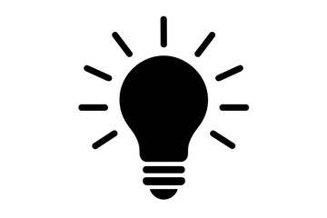 idea flat black solid vector illustration isolated on white background