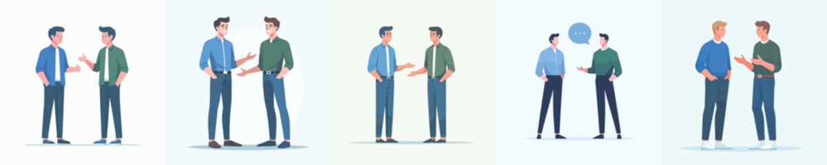 vector of two man talking and tolerating each other
