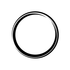 Grunge ink circle logo black shapes ilustration 