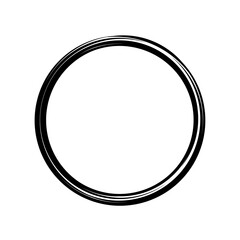 Grunge ink circle logo black shapes ilustration 