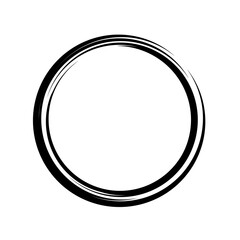 Grunge ink circle logo black shapes ilustration 