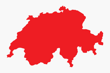 Vector graphic artwork suitable for print and web containing flat detailed map of SWITZERLAND