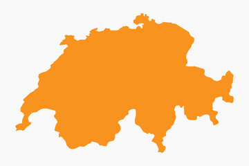 Vector graphic artwork suitable for print and web containing flat detailed map of SWITZERLAND