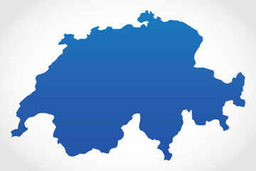 Vector graphic artwork suitable for print and web containing flat detailed map of SWITZERLAND