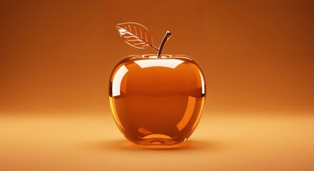 Golden Apple: An exquisite, translucent apple, radiates warmth, casting a subtle glow, and conveying themes of health, purity, and sophistication.