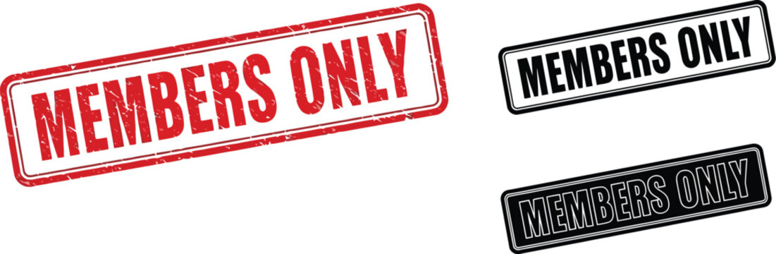 Members only stamp vector graphic exclusive access sign design