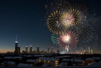 Fototapeta premium fireworks over the city