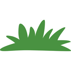 Simple Green Cartoon Bush Isolated on Transparent Background Ideal for Nature Scenes and Childrens Illustrations