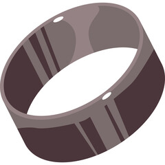 Simple Gray Ring with Transparent Background and Subtle Shading