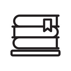 Stacked books bookmark education line icon