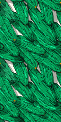 Fresh cucumbers vector pattern