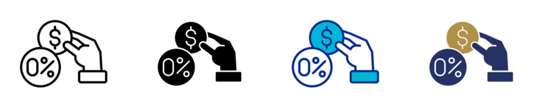 Loan  Icon Set Multiple Style Collection