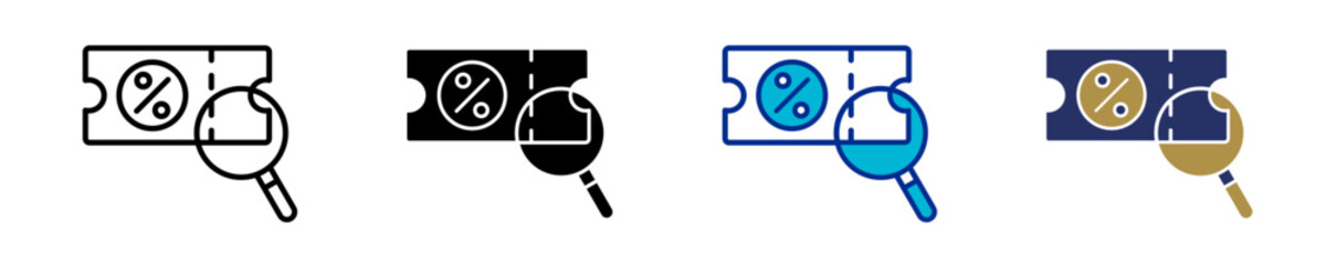 Discount Analysis  Icon Set Multiple Style Collection