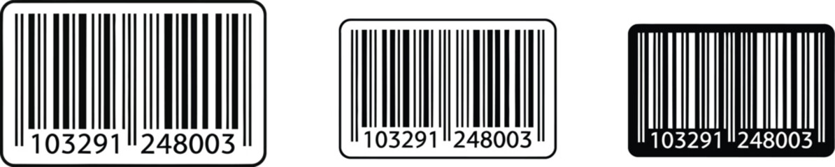 Barcode vector illustration set product identification scan code