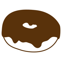 Donut Line Art Illustration For Cafe Menu Design And Sweet Dessert Concept
