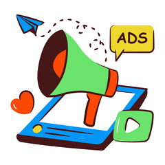 Premium download icon of mobile marketing