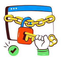 Modern design icon of locked website