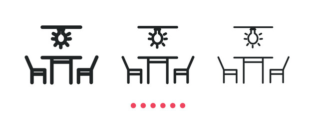 Dinning room icon. Thin line icon vector