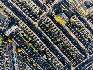Typical residential area of ​​England view from above