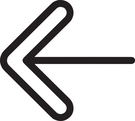 Obraz premium Left arrow vector icon outline design for user interface web navigation and previous page symbol