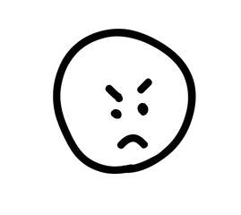 Cute hand-drawn illustrations. Doodles. Angry. Irritated. Unpleasant.EMOJI. Face symbols. Emoticons.
