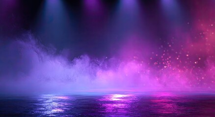 Abstract stage lights, smoke