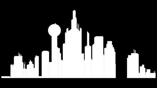 silhouette vector illustration of popup skyline motion on alpha background