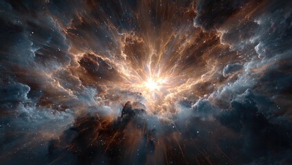 Cosmic explosion through clouds