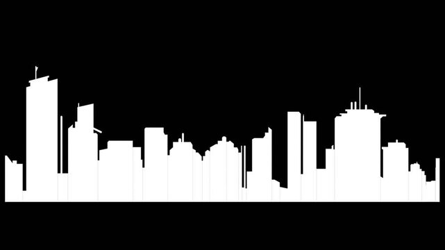 silhouette vector illustration of popup skyline motion on alpha background