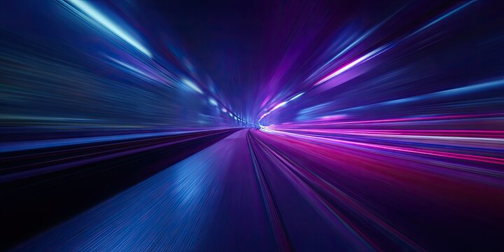 Abstract vibrant night tunnel